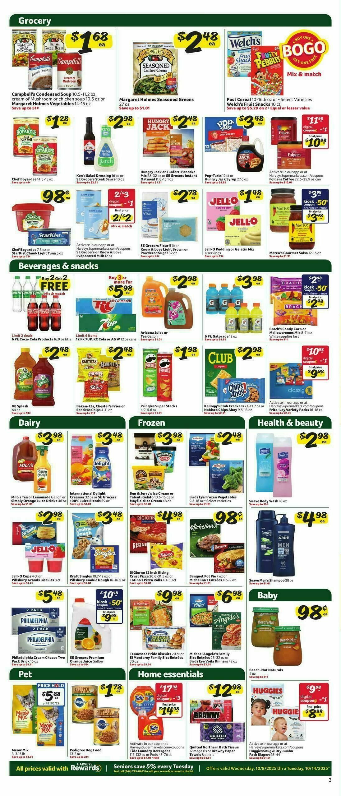 Harveys Supermarkets Weekly Ad from October 8