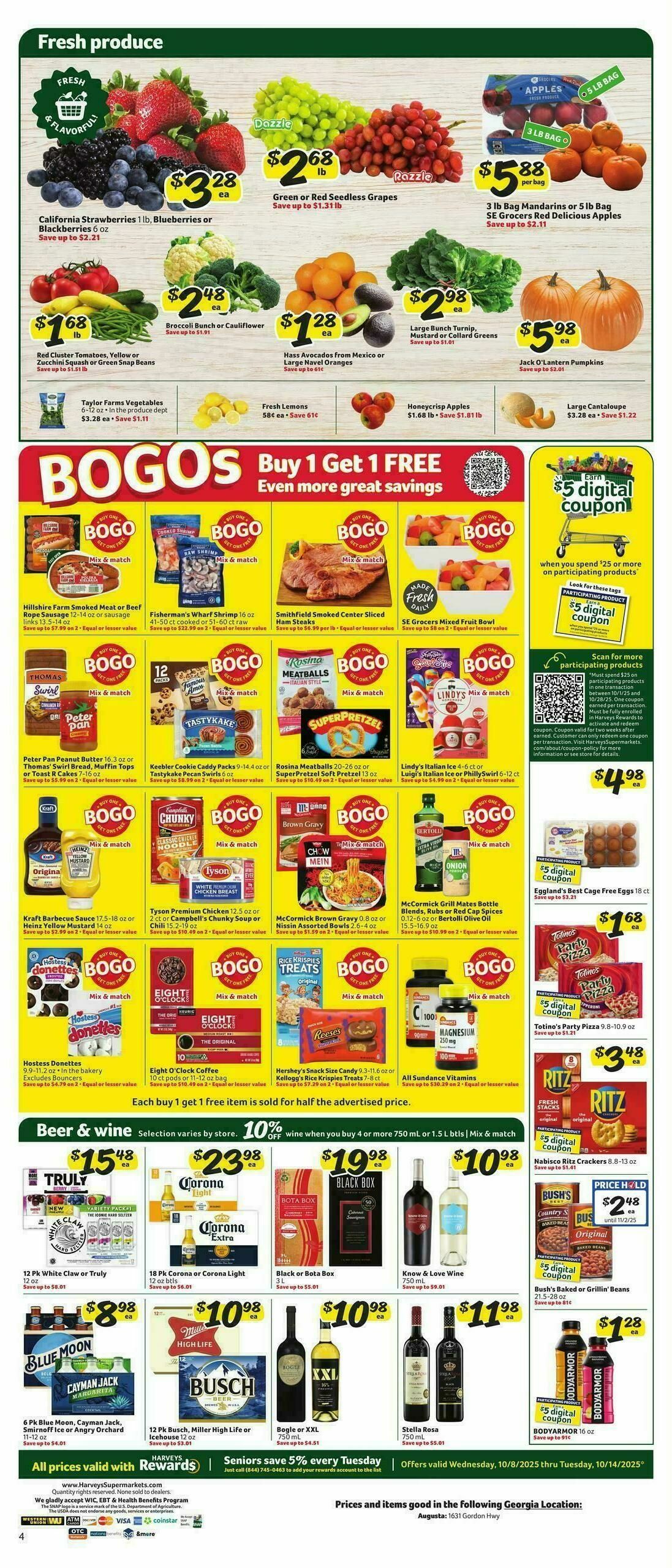 Harveys Supermarkets Weekly Ad from October 8