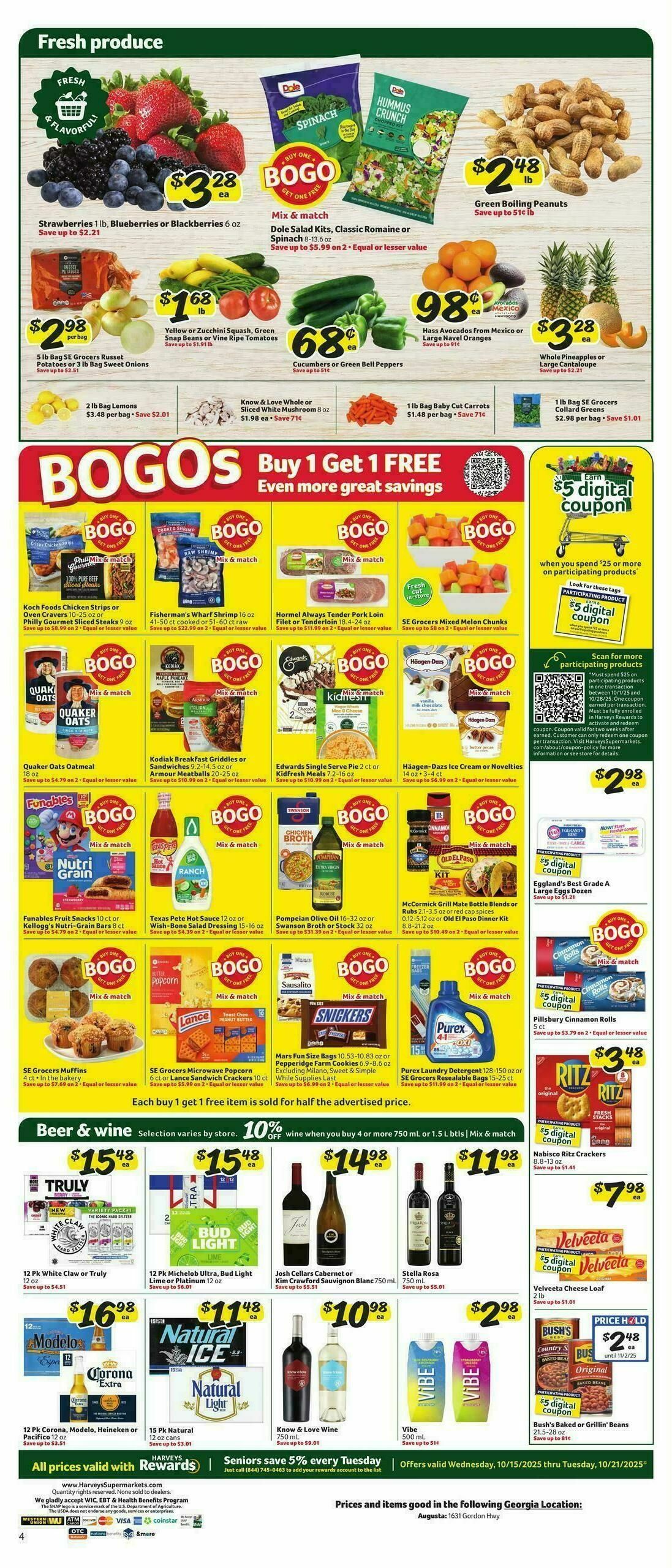 Harveys Supermarkets Weekly Ad from October 15
