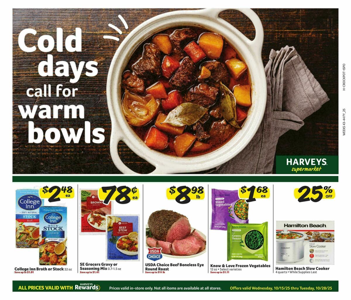 Harveys Supermarkets Weekly Ad from October 15