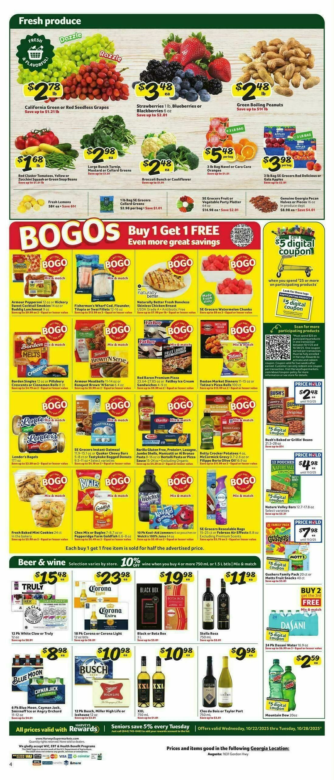 Harveys Supermarkets Weekly Ad from October 22
