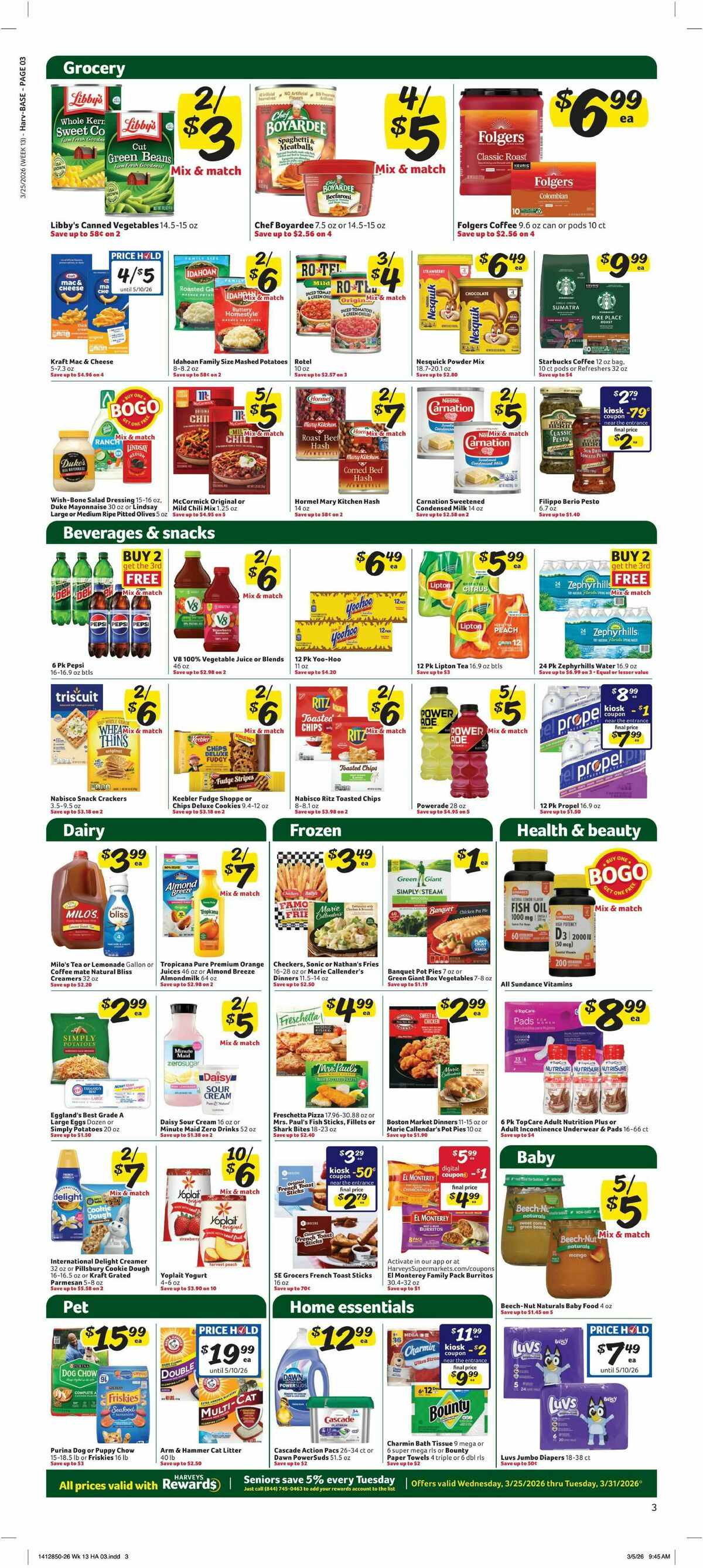 Harveys Supermarkets Weekly Ad from March 25