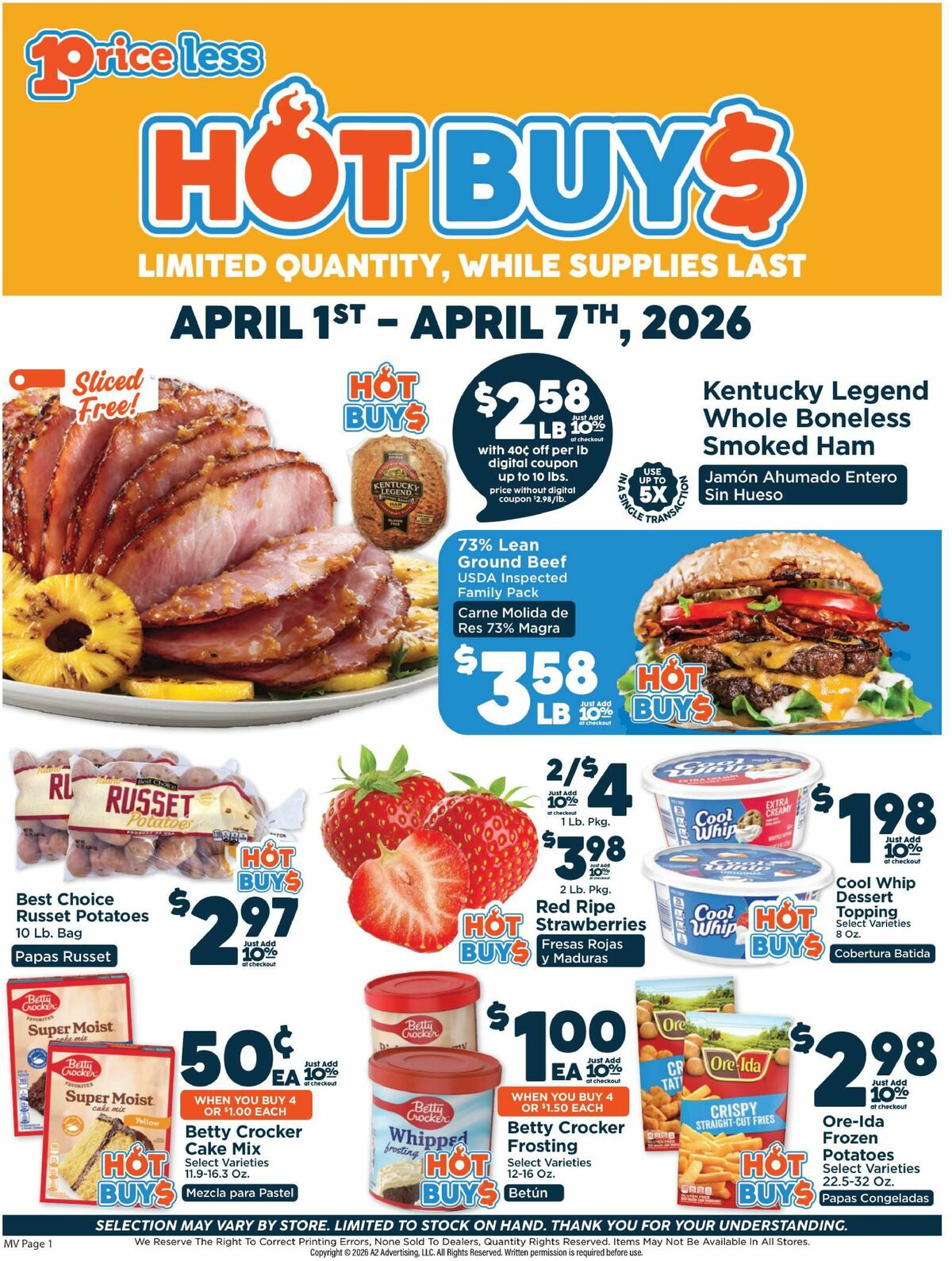 Harveys Supermarkets Weekly Ad from April 1