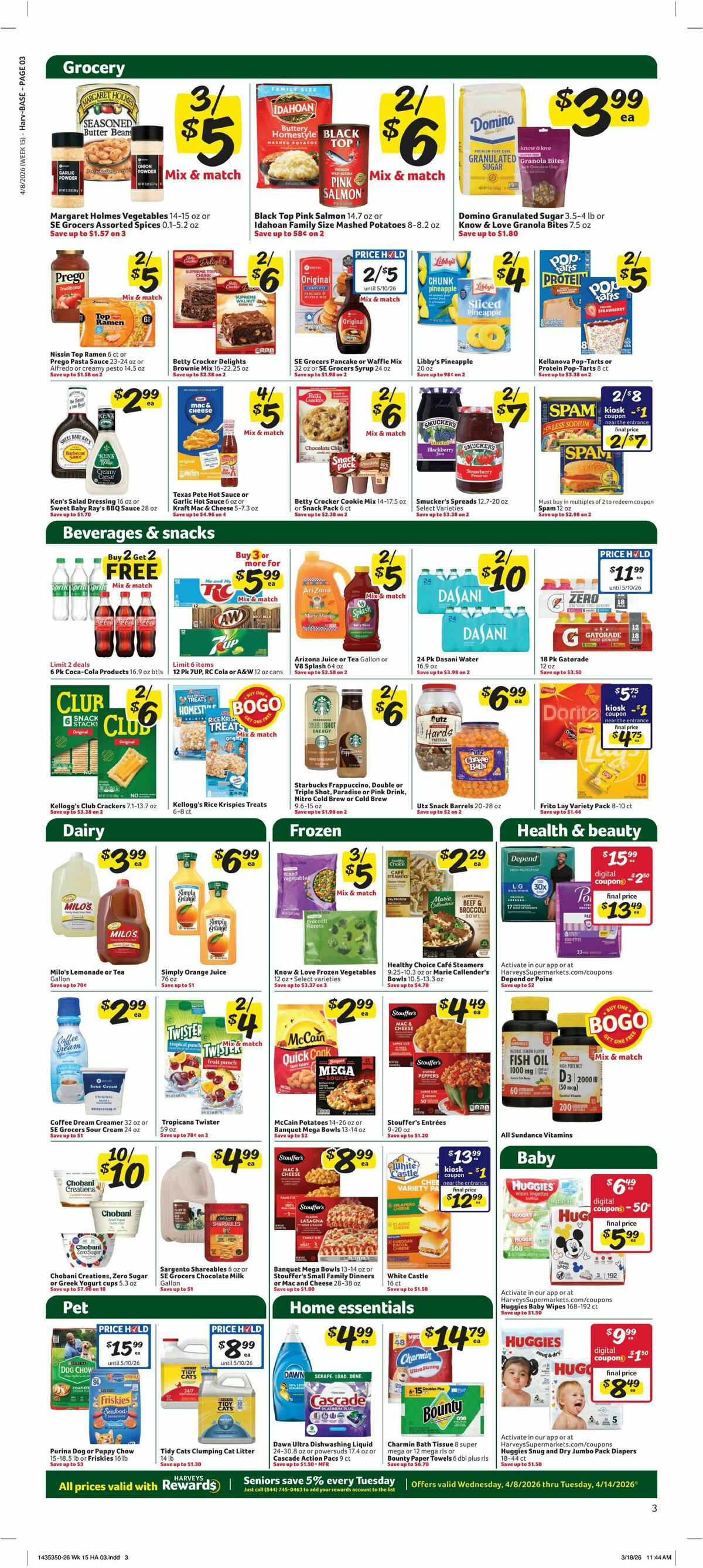Harveys Supermarkets Weekly Ad from April 8