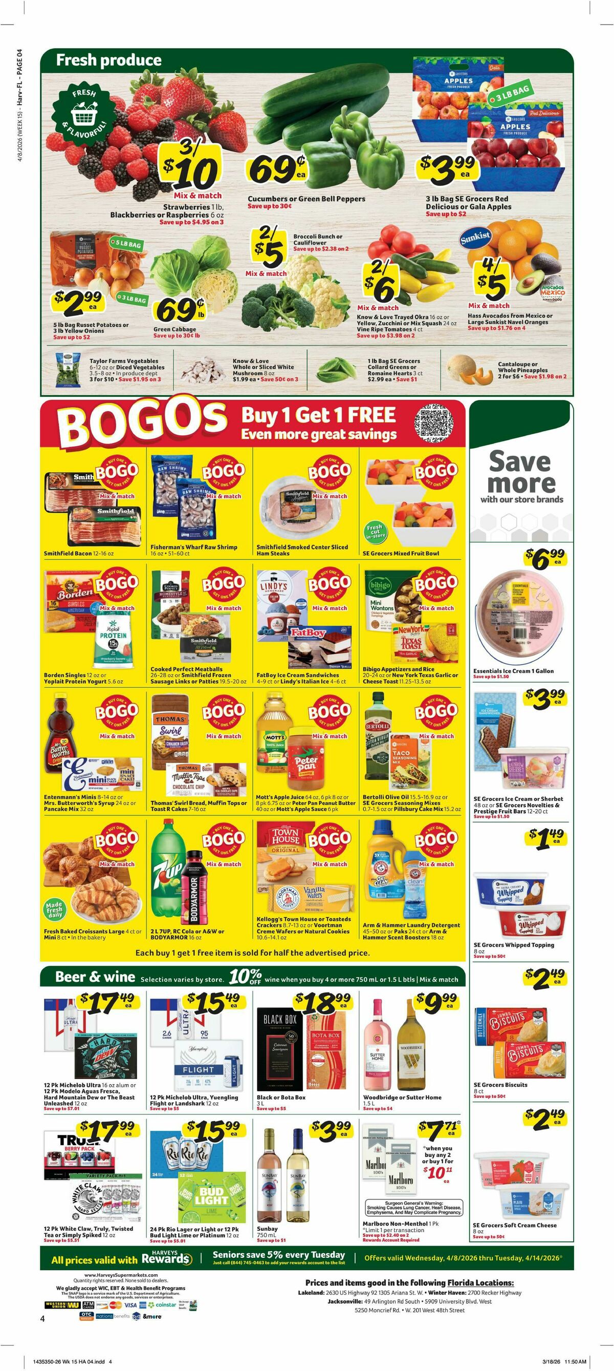 Harveys Supermarkets Weekly Ad from April 8
