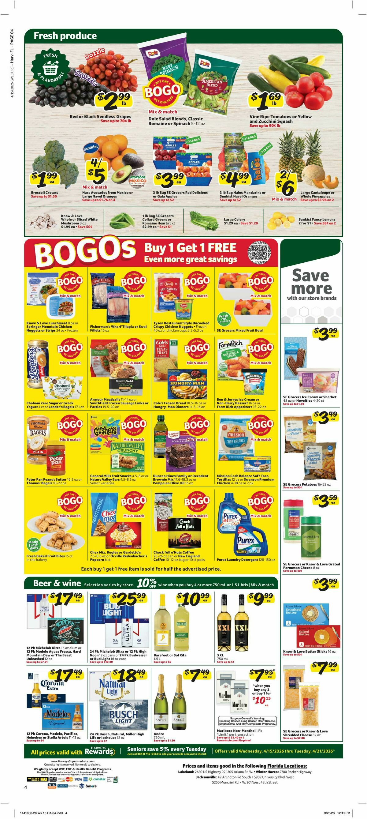Harveys Supermarkets Weekly Ad from April 15
