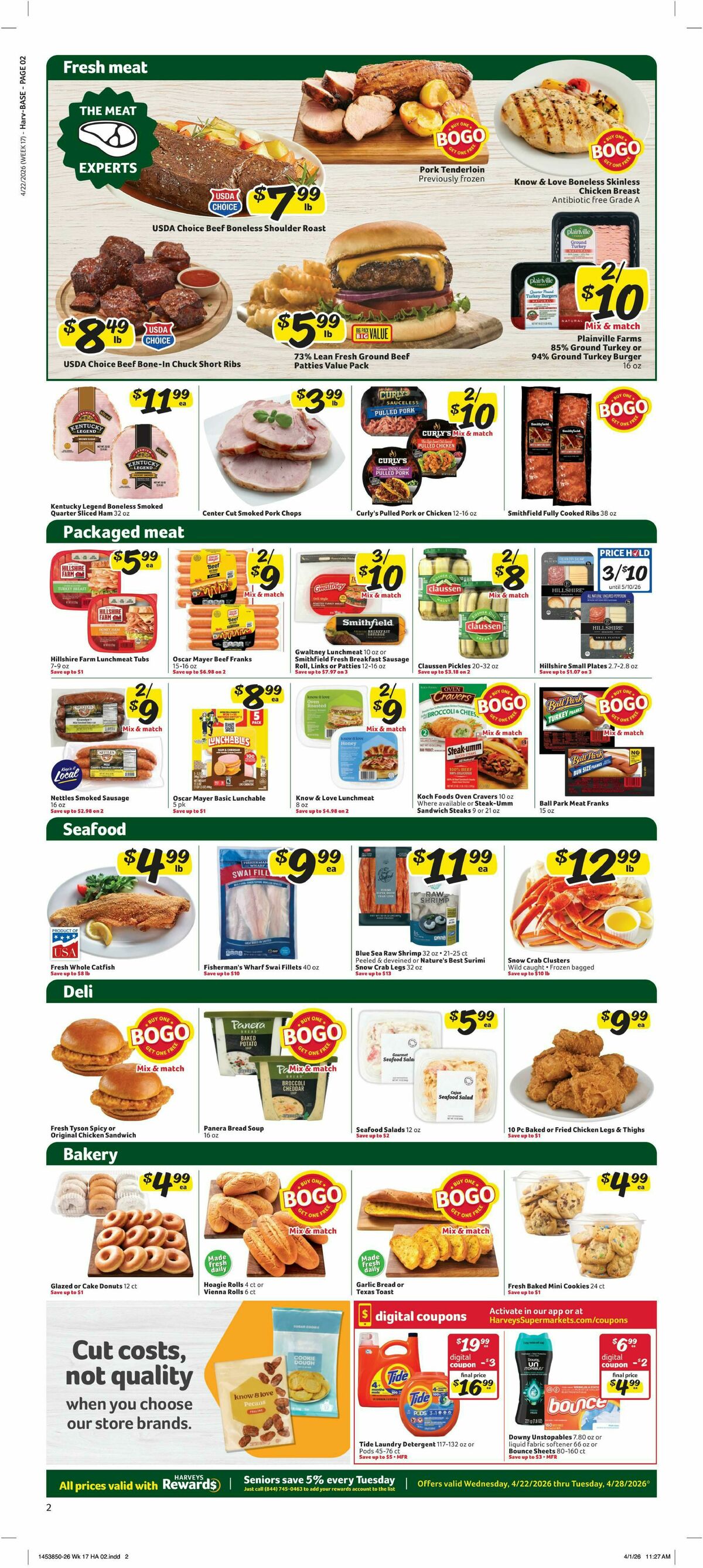 Harveys Supermarkets Weekly Ad from April 22