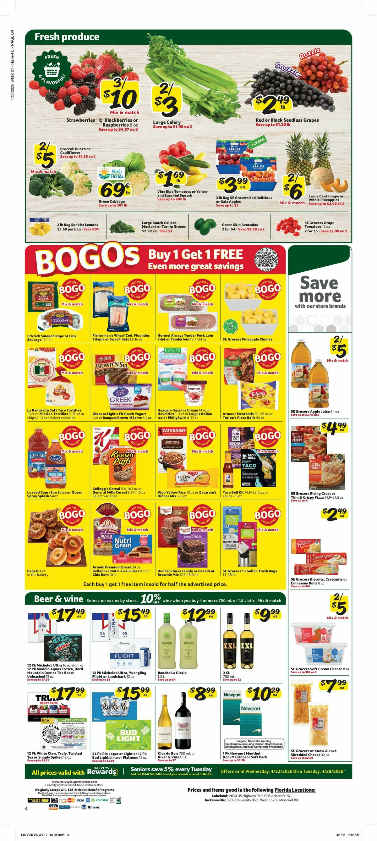 Harveys Supermarkets Weekly Ad from April 22