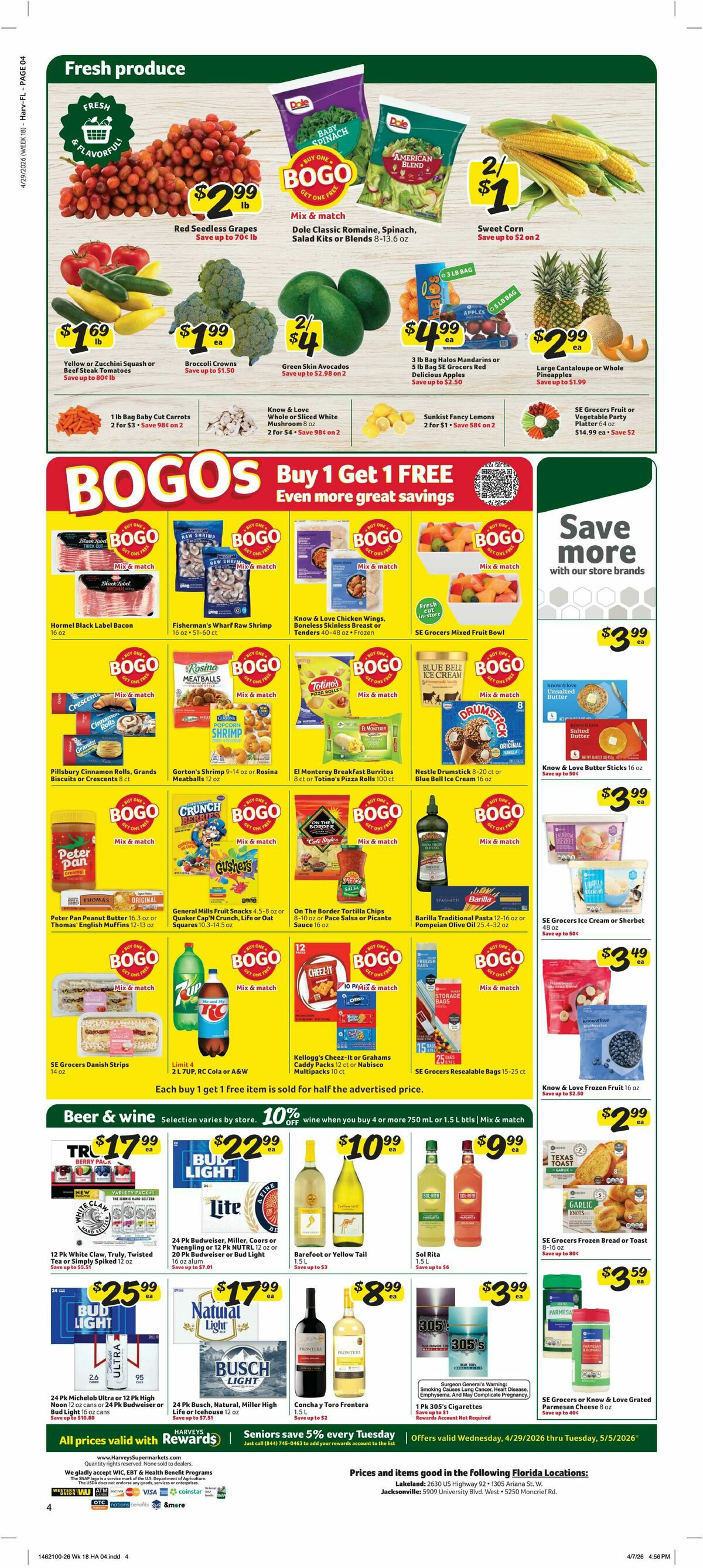 Harveys Supermarkets Weekly Ad from April 29