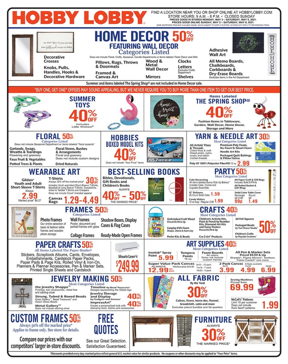 Hobby Lobby Weekly Ad from May 2