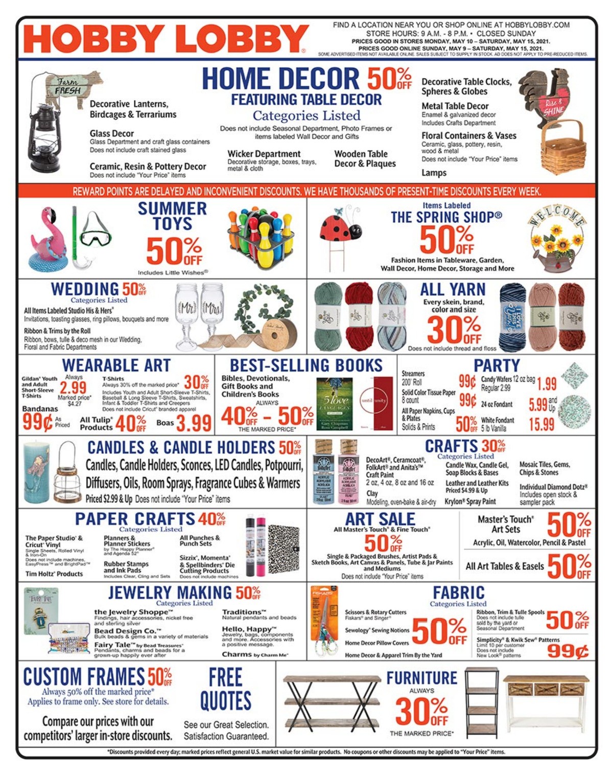 Hobby Lobby Weekly Ad from May 9