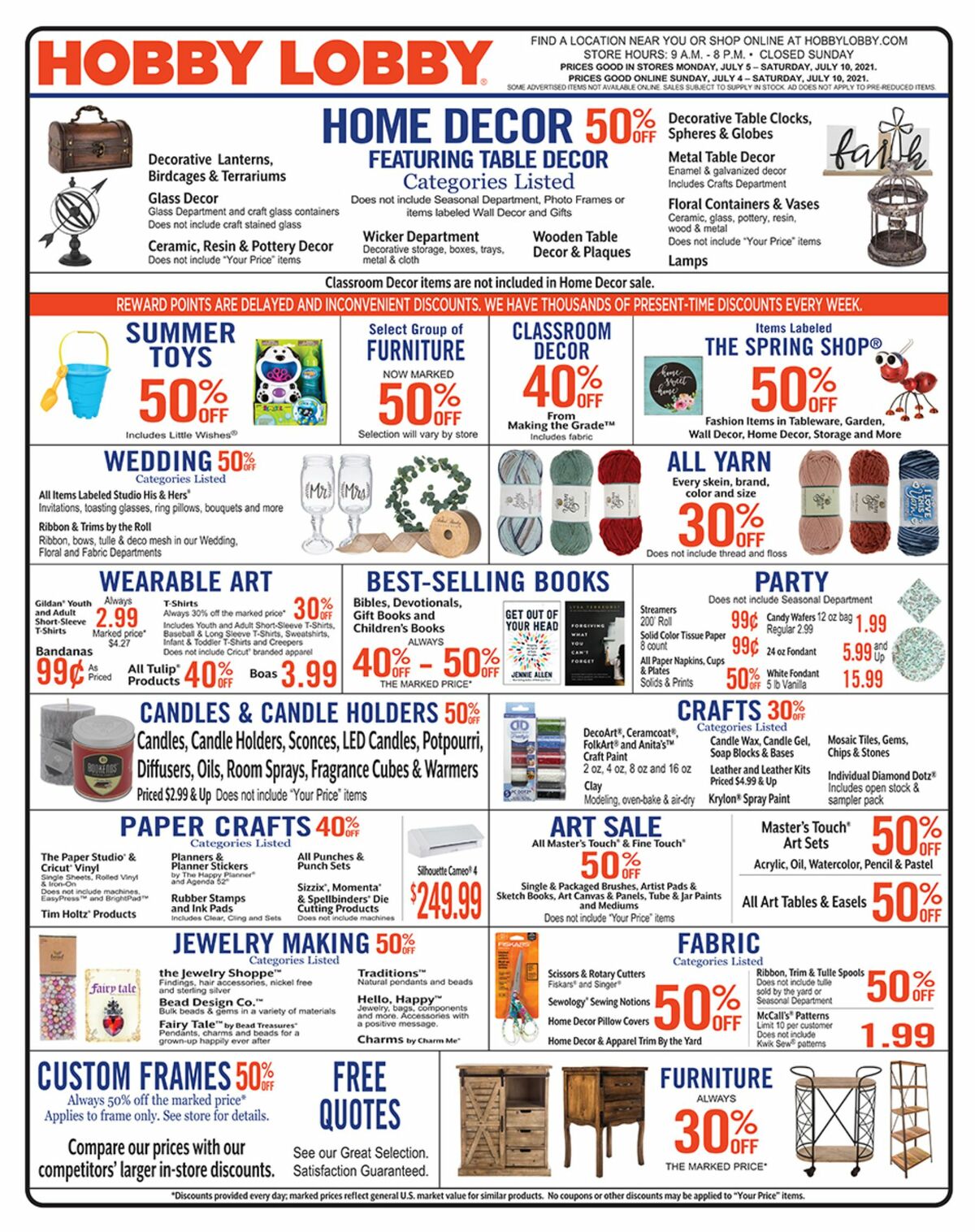 Hobby Lobby Weekly Ad from July 4