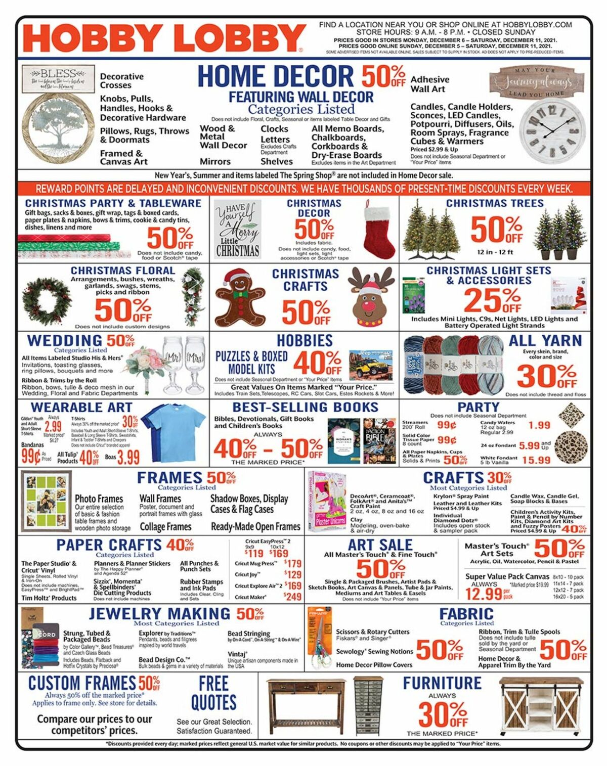 Hobby Lobby Weekly Ad from December 5