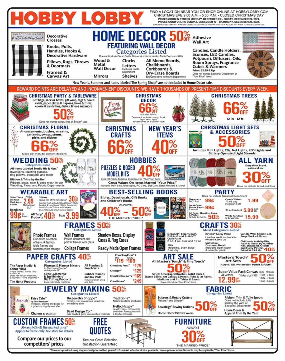 Hobby Lobby Weekly Ad from December 19