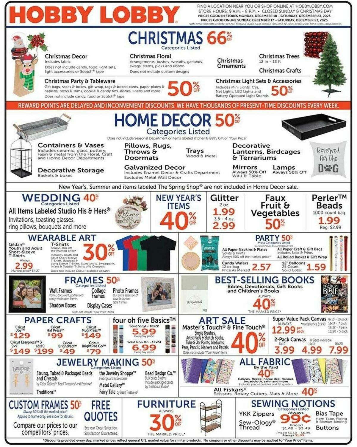 Hobby Lobby Weekly Ad from December 17