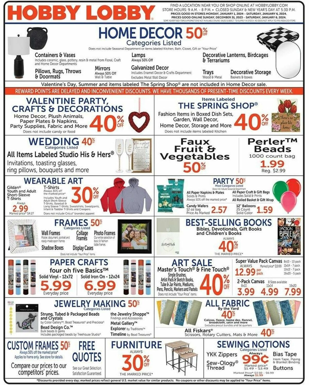 Hobby Lobby Weekly Ad from December 31
