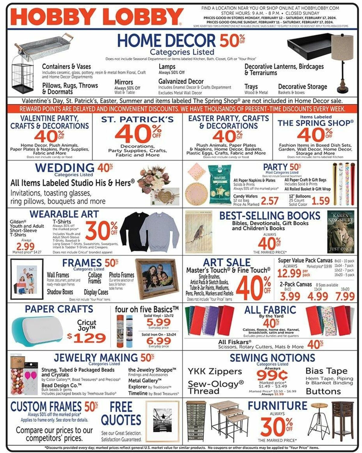 Hobby Lobby Weekly Ad from February 11