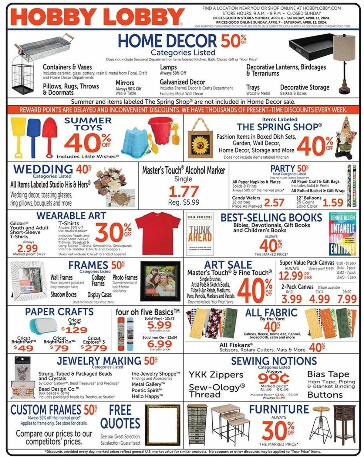 Hobby Lobby Weekly Ad from April 7