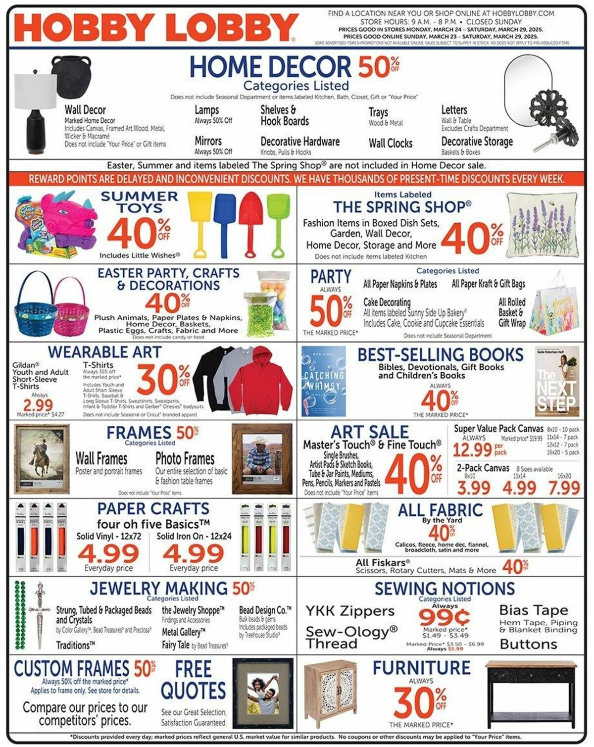 Hobby Lobby Weekly Ad from March 23