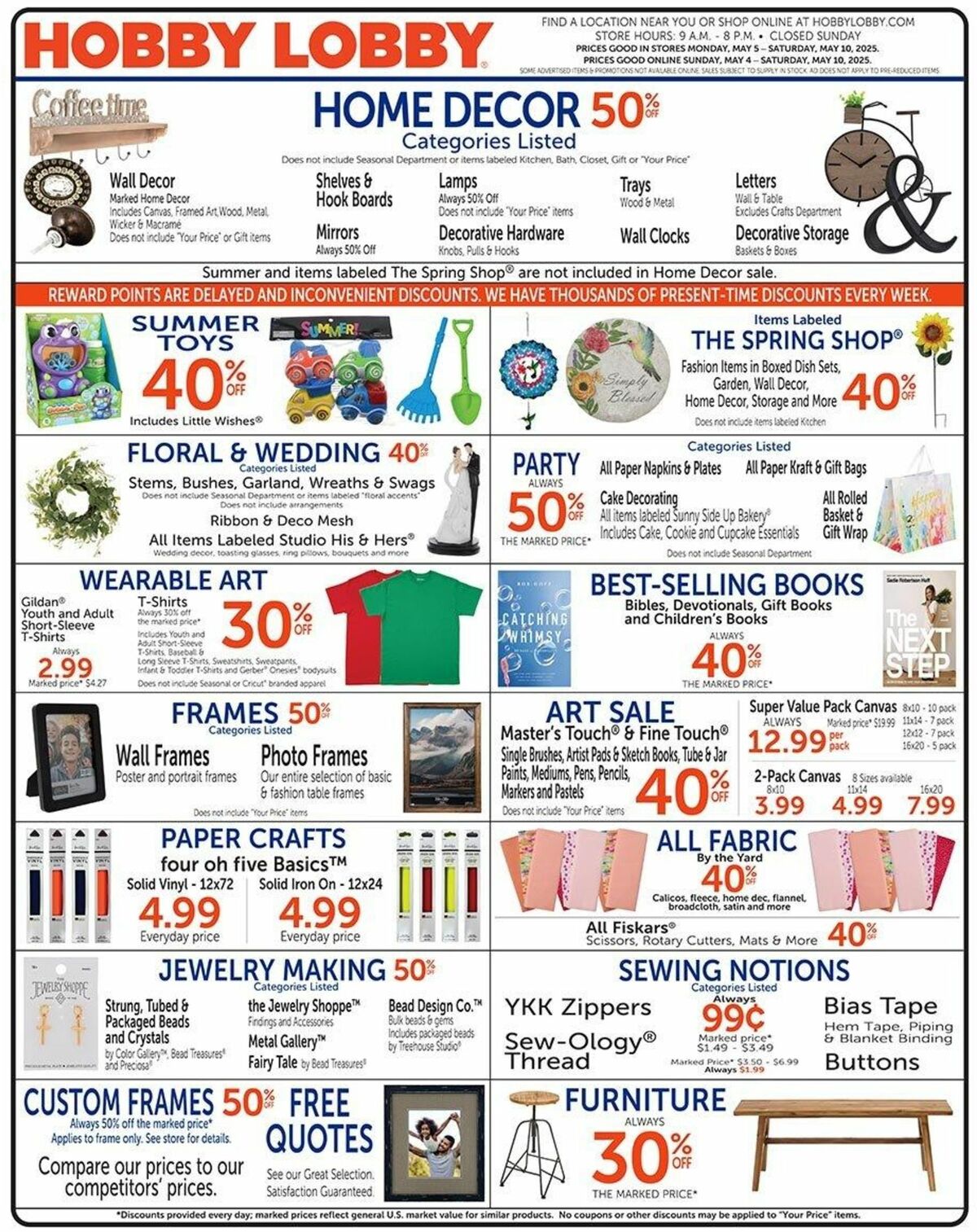 Hobby Lobby Weekly Ad from May 4