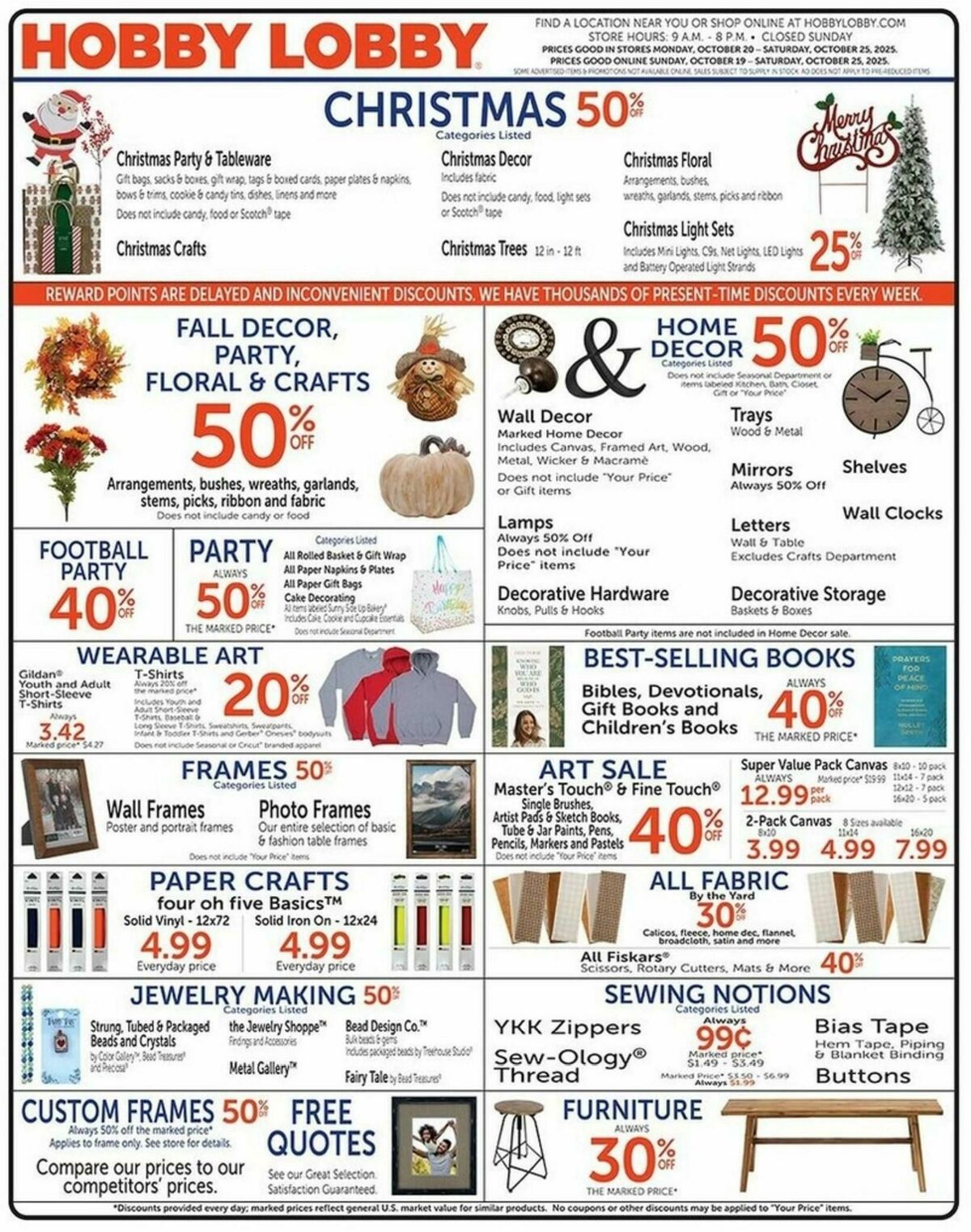 Hobby Lobby Weekly Ad from October 19