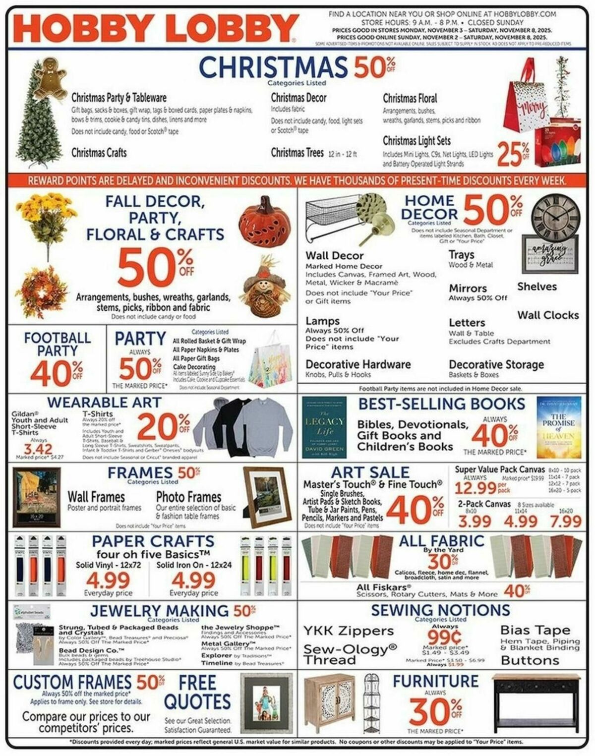 Hobby Lobby Weekly Ad from November 2