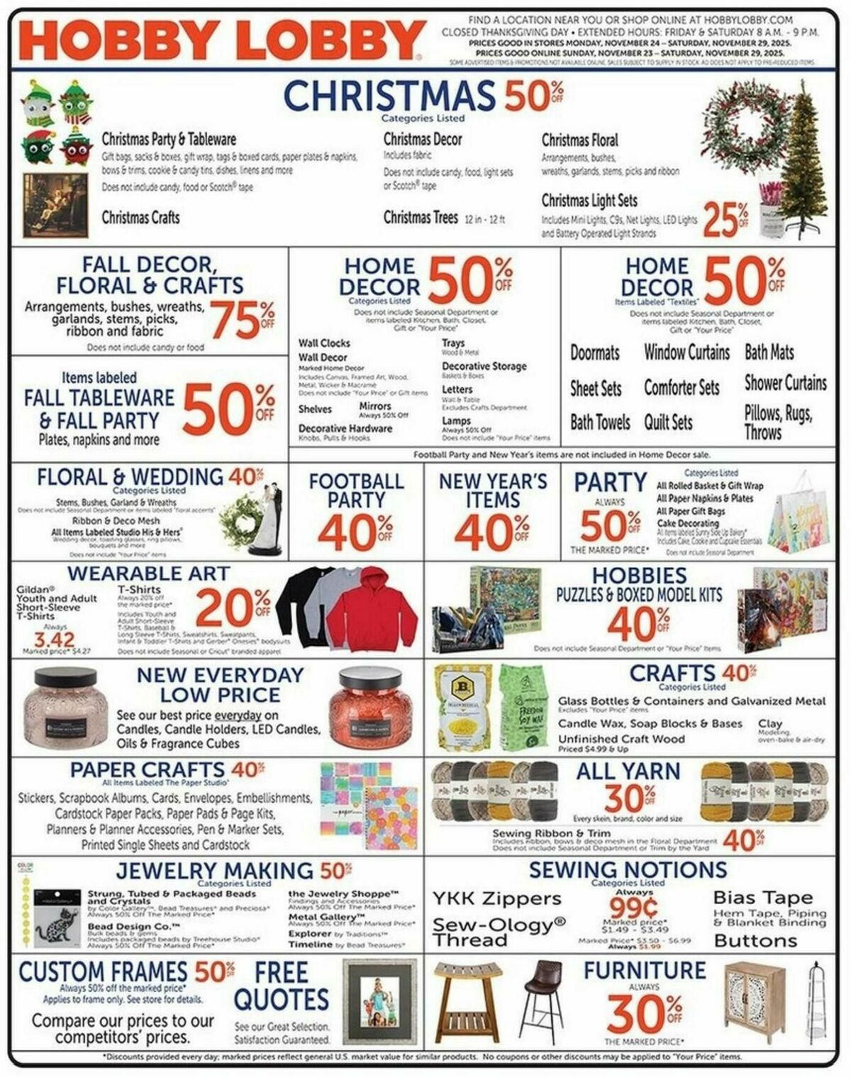 Hobby Lobby Weekly Ad from November 23