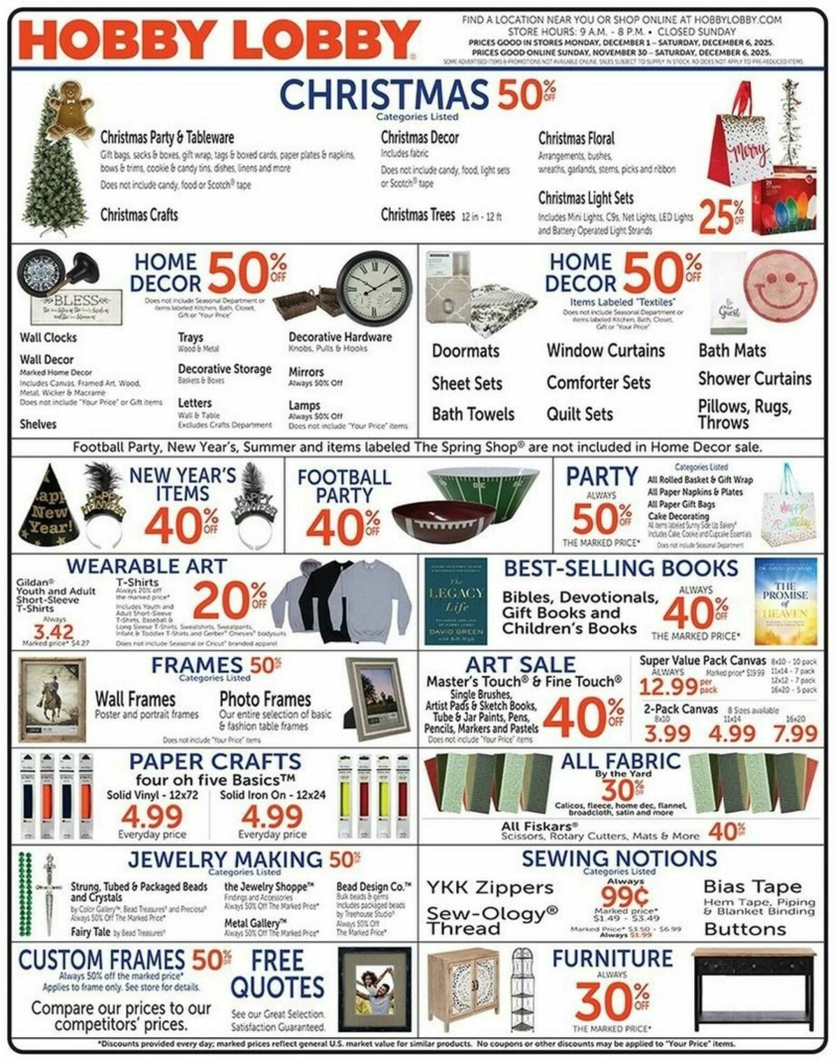 Hobby Lobby Weekly Ad from November 30