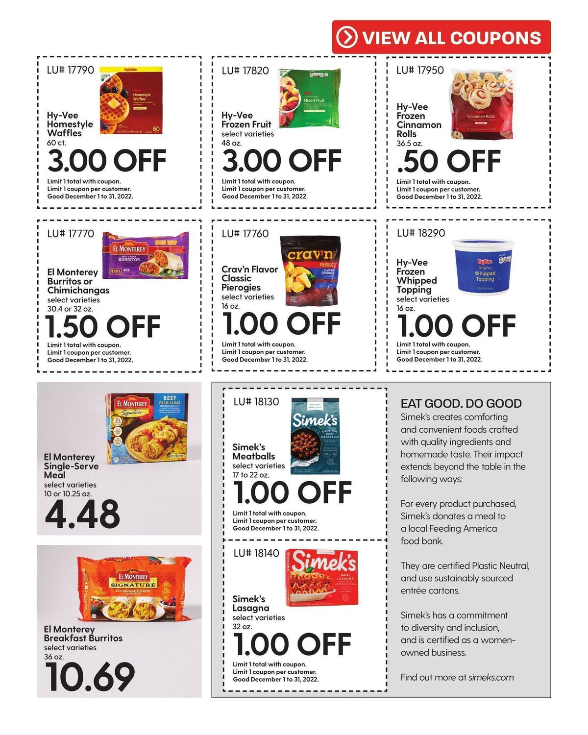 Hy-Vee December Mega Coupon Book Weekly Ad from December 1