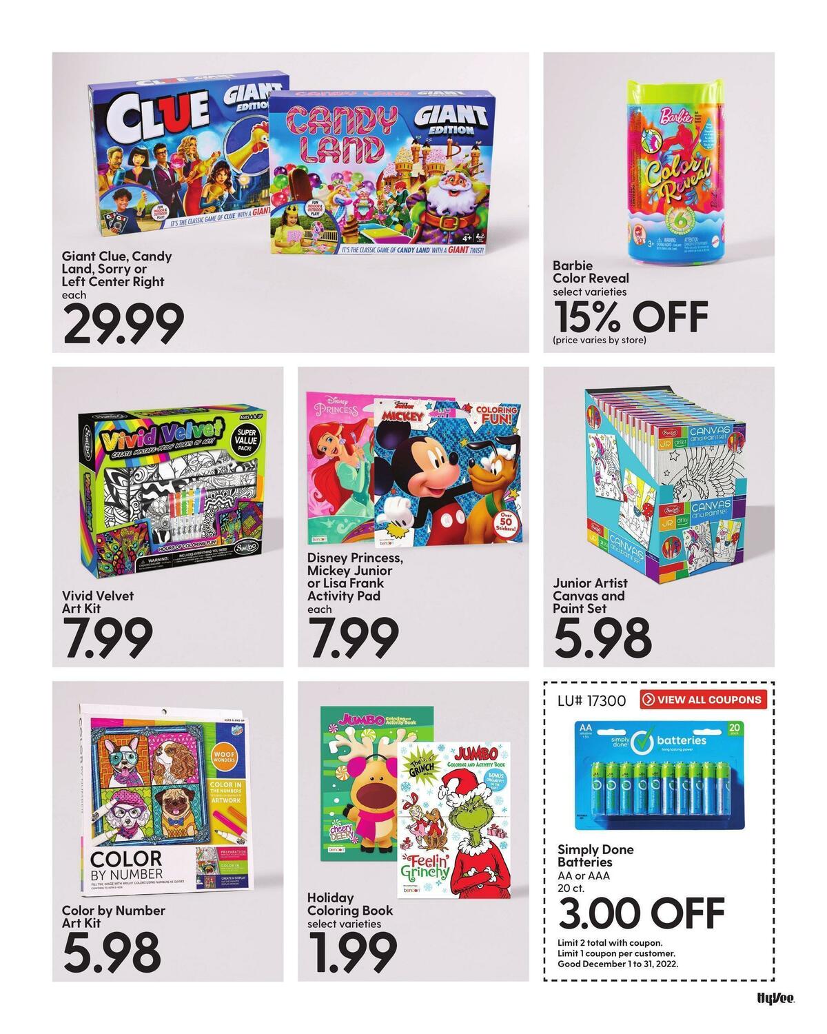 Hy-Vee December Mega Coupon Book Weekly Ad from December 1
