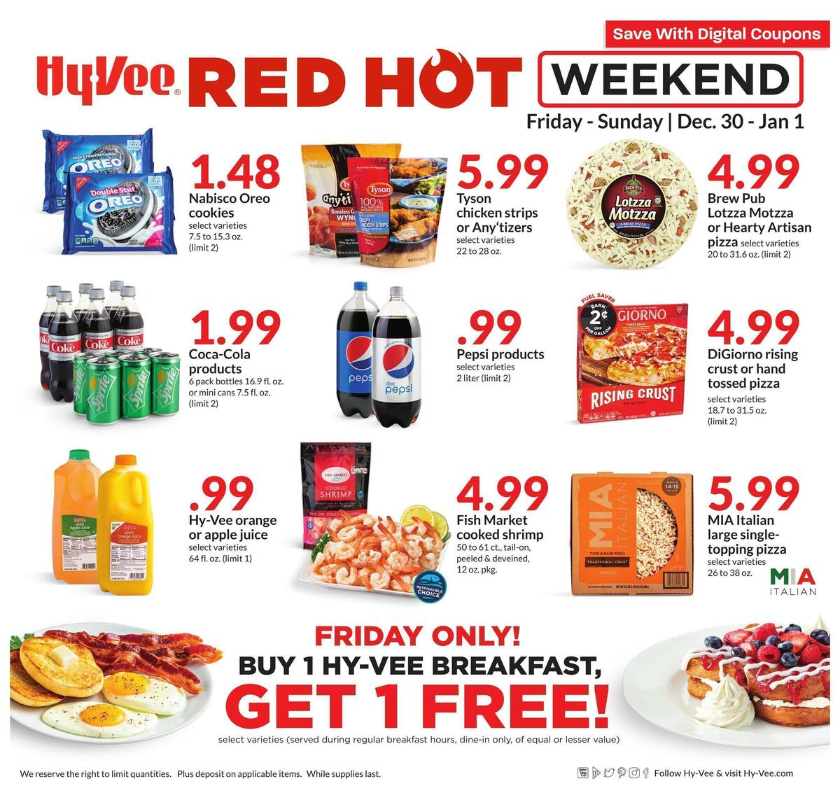 Hy-Vee Red Hot Weekend Weekly Ad from December 30