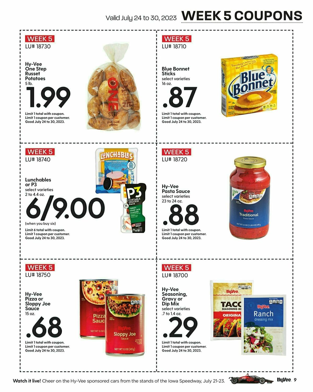 Hy-Vee July Coupon Book Weekly Ad from July 1