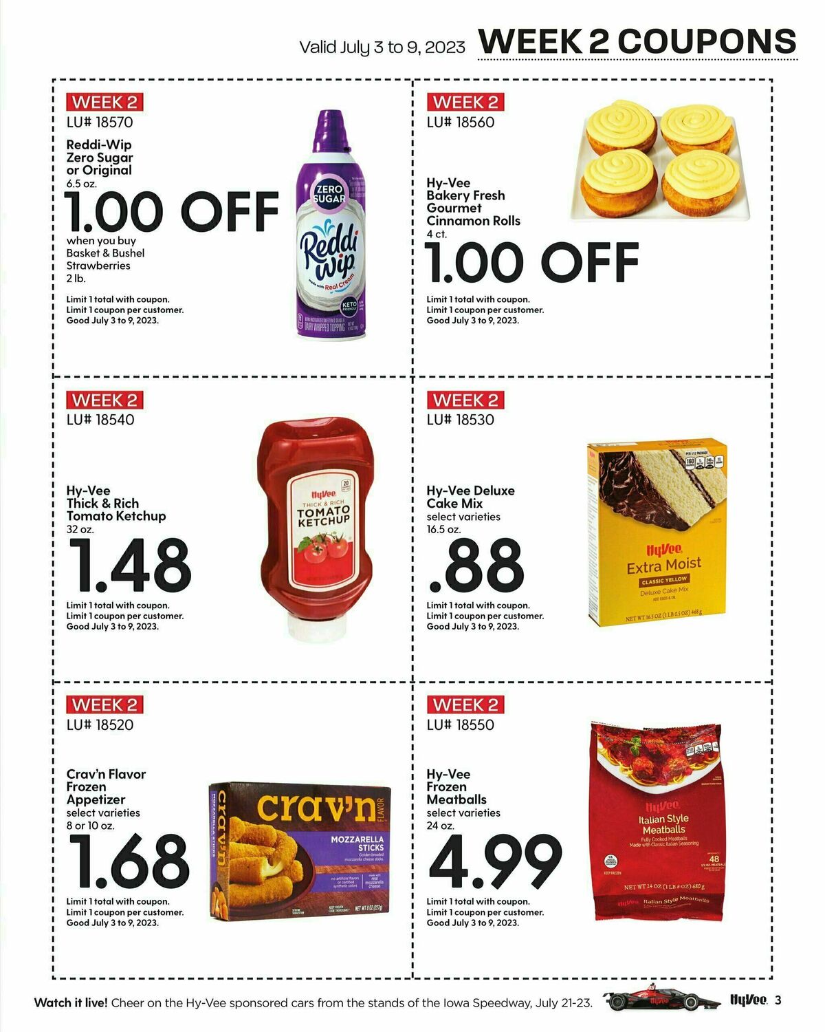 Hy-Vee July Coupon Book Weekly Ad from July 1