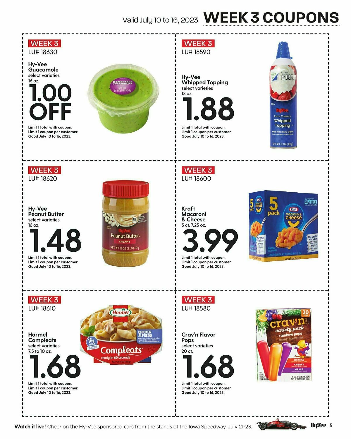 Hy-Vee July Coupon Book Weekly Ad from July 1