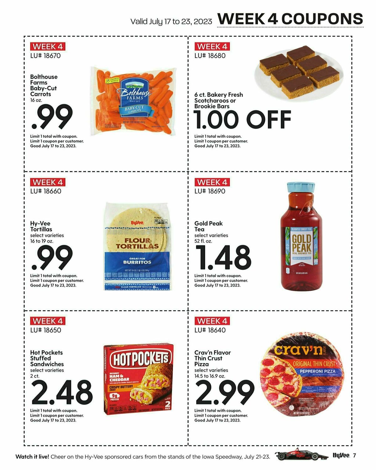 Hy-Vee July Coupon Book Weekly Ad from July 1