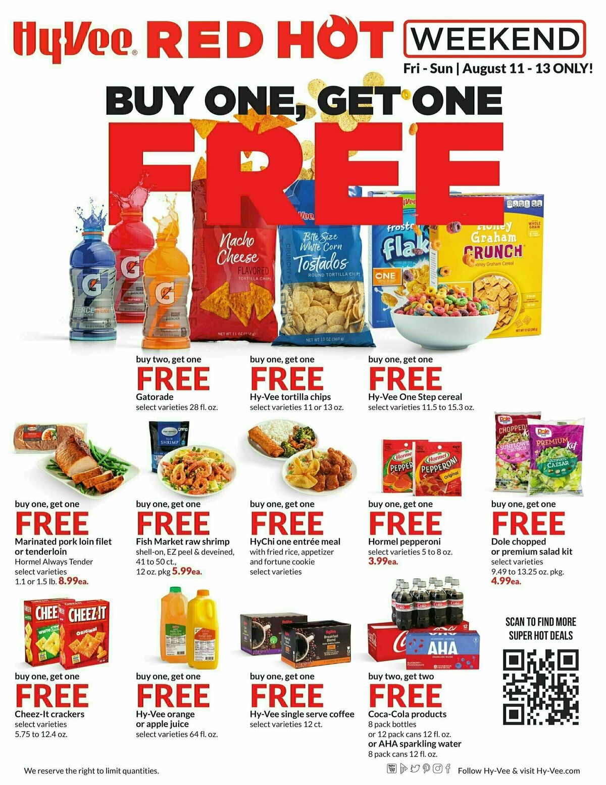Hy-Vee Red Hot Weekend Weekly Ad from August 11