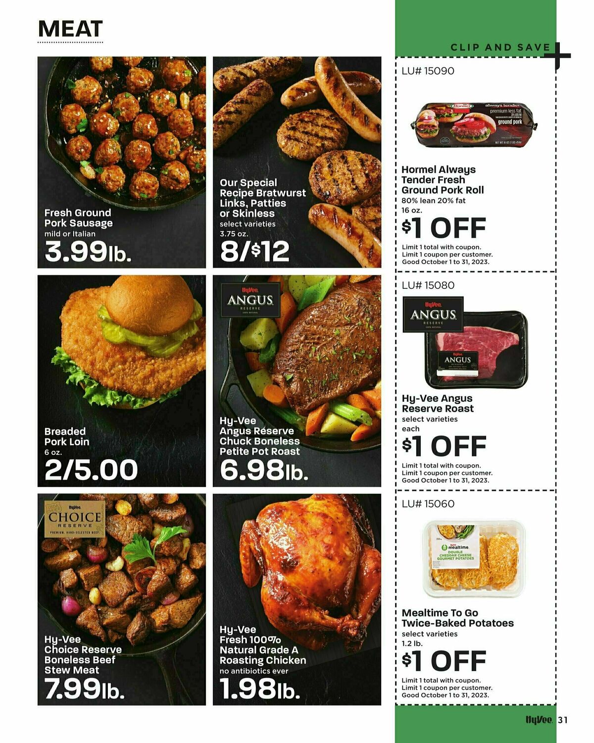 Hy-Vee October Coupon Book Weekly Ad from October 1