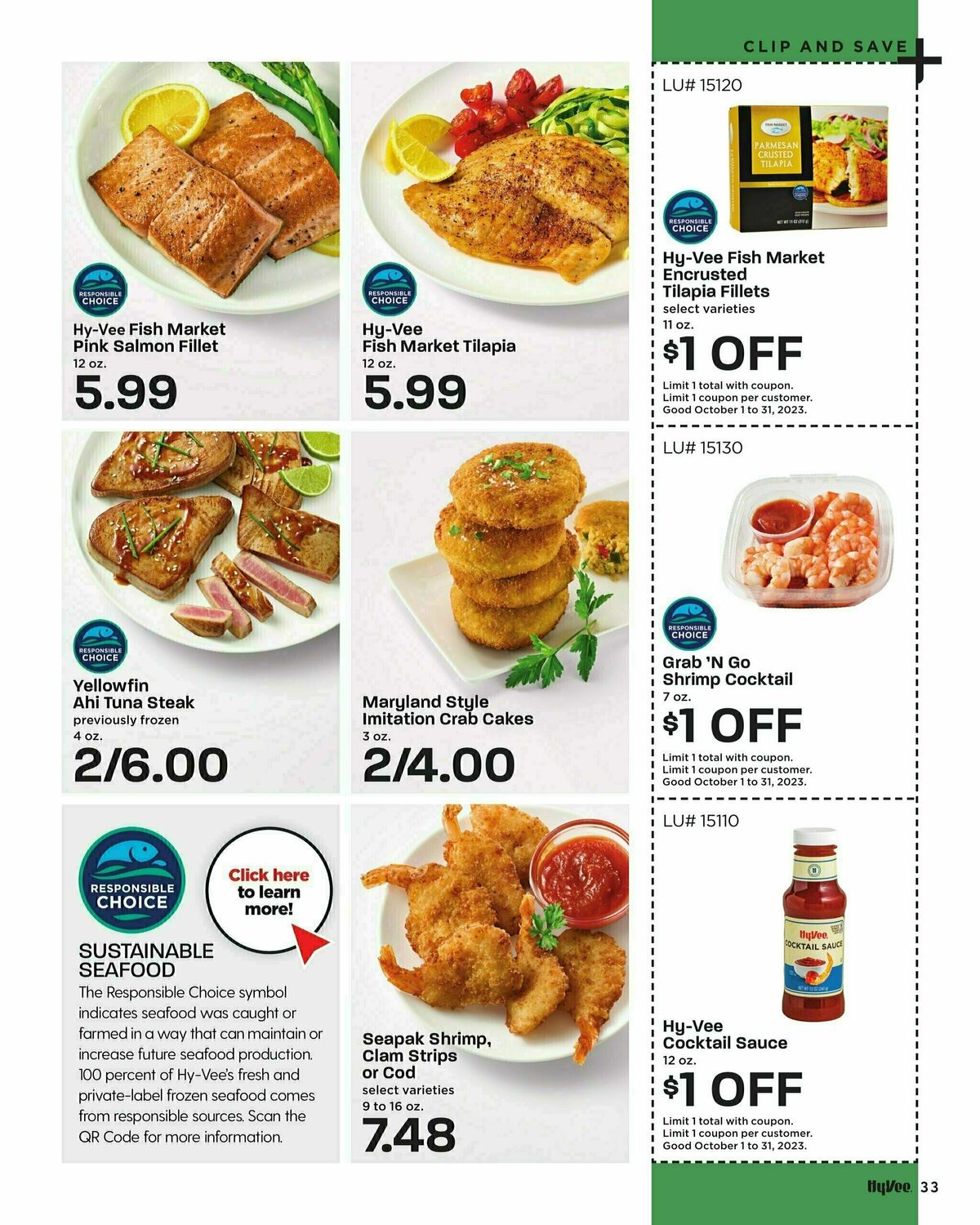 Hy-Vee October Coupon Book Weekly Ad from October 1