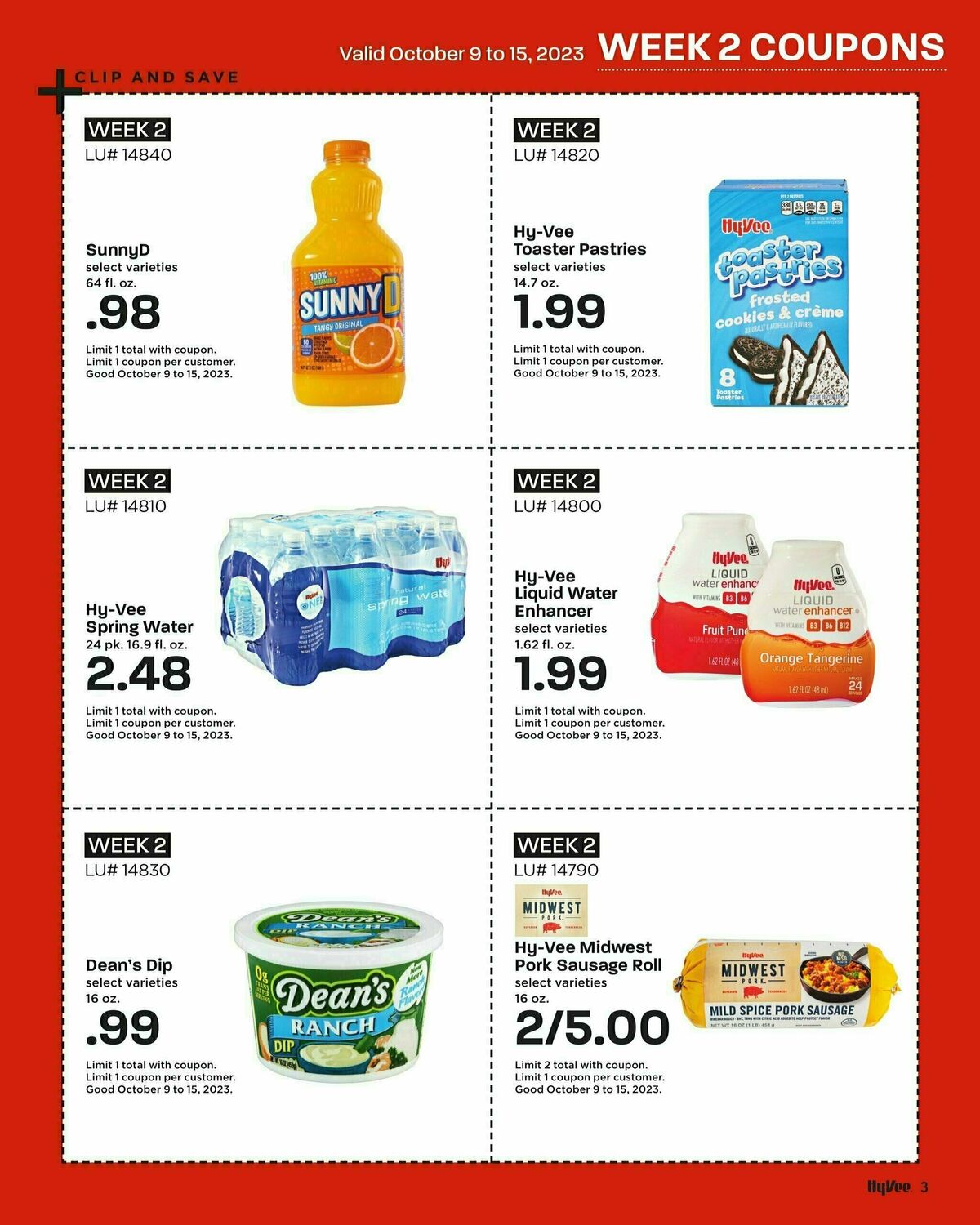 Hy-Vee October Coupon Book Weekly Ad from October 1