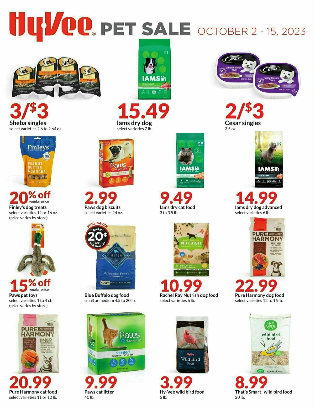 Hy-Vee Pet Sale Weekly Ad from October 2
