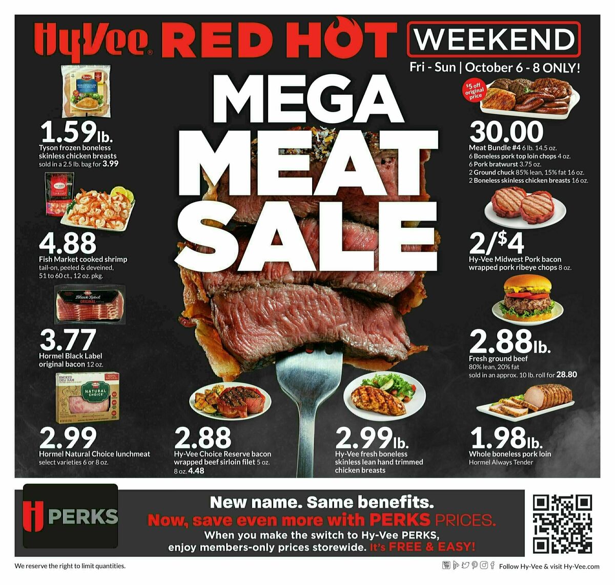 Hy-Vee Mega Meat Sale Weekly Ad from October 6