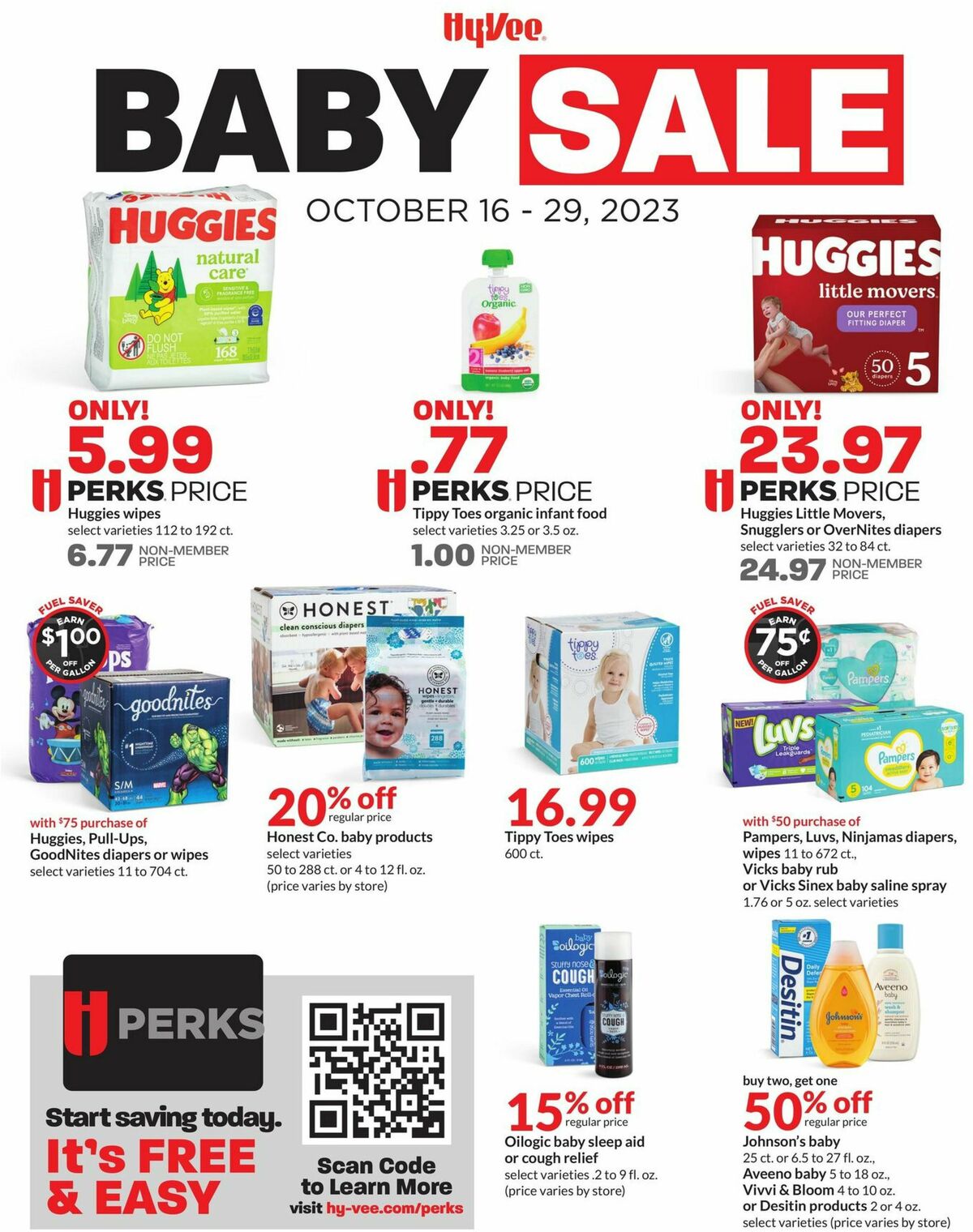 Hy-Vee Baby Sale Weekly Ad from October 16