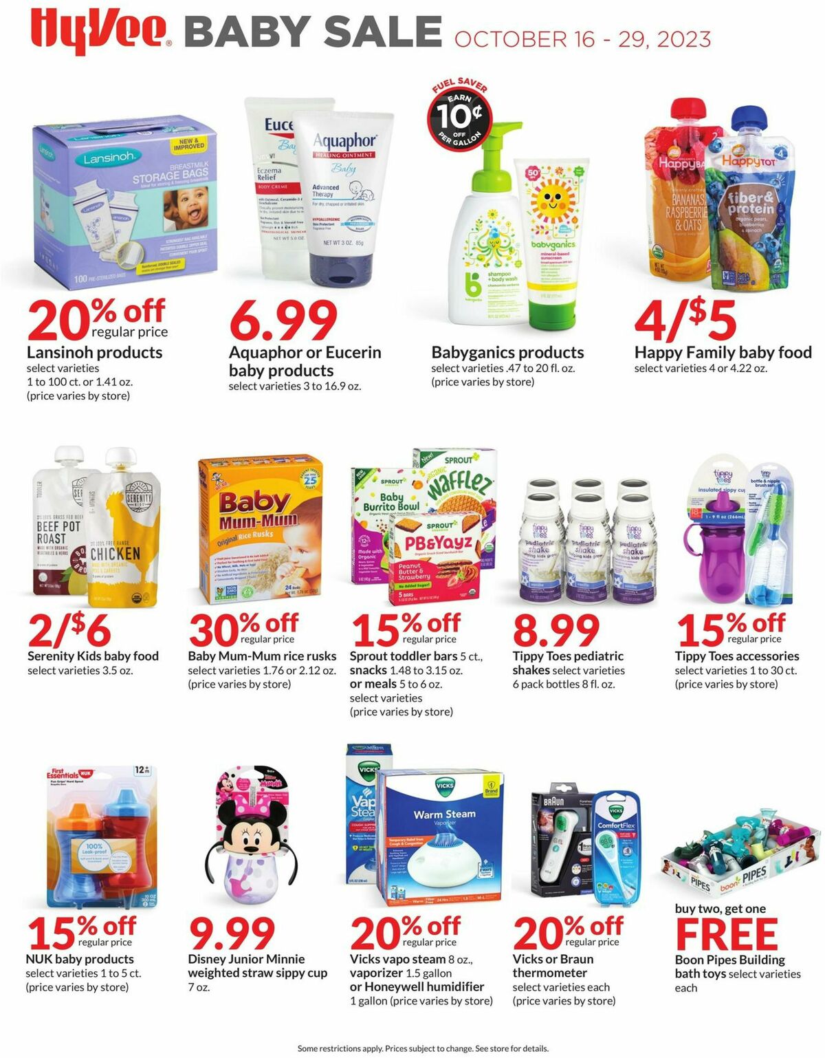 Hy-Vee Baby Sale Weekly Ad from October 16