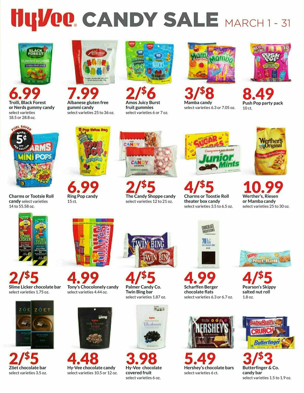 Hy-Vee Candy Sale Weekly Ad from March 1