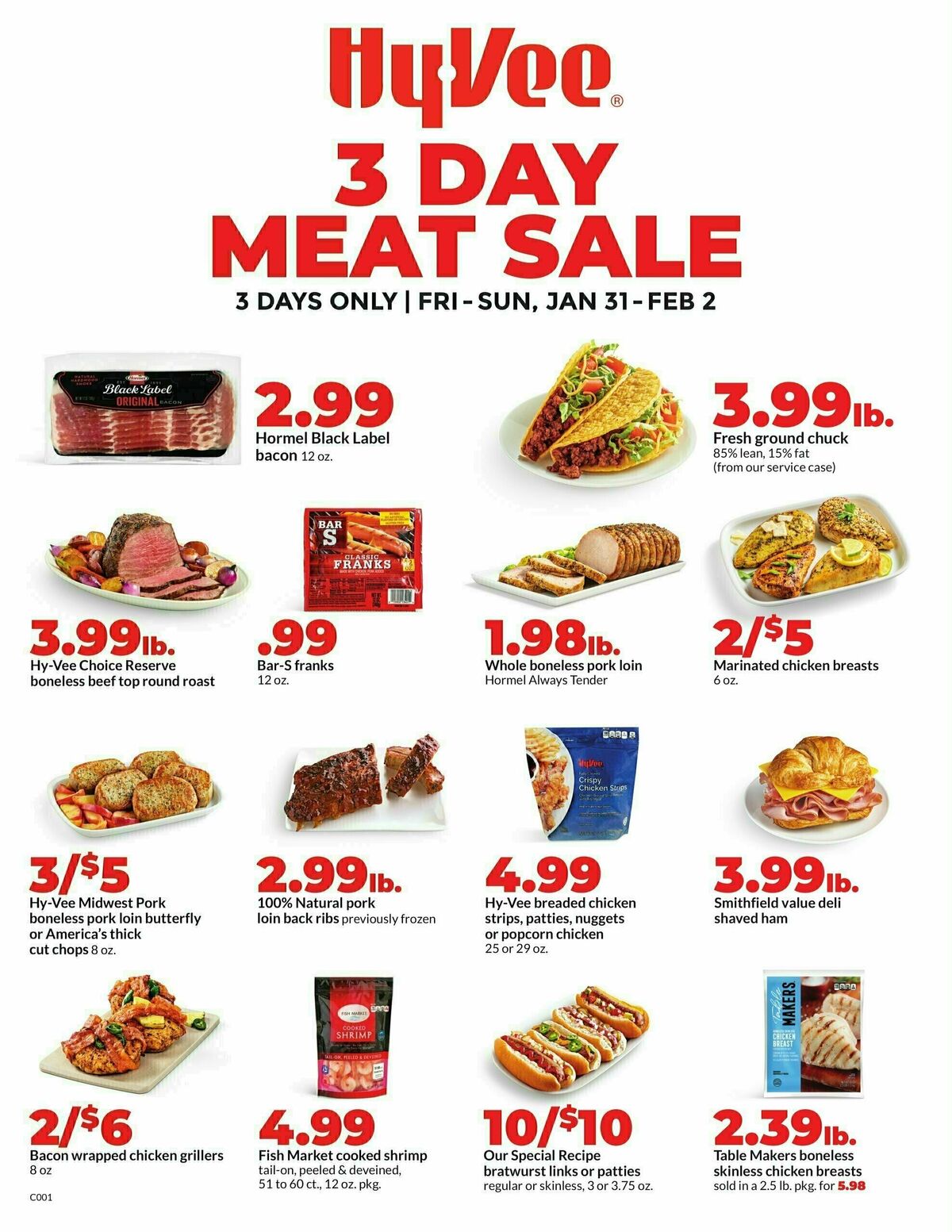 Hy-Vee 3 Day Meat Sale Weekly Ad from January 31