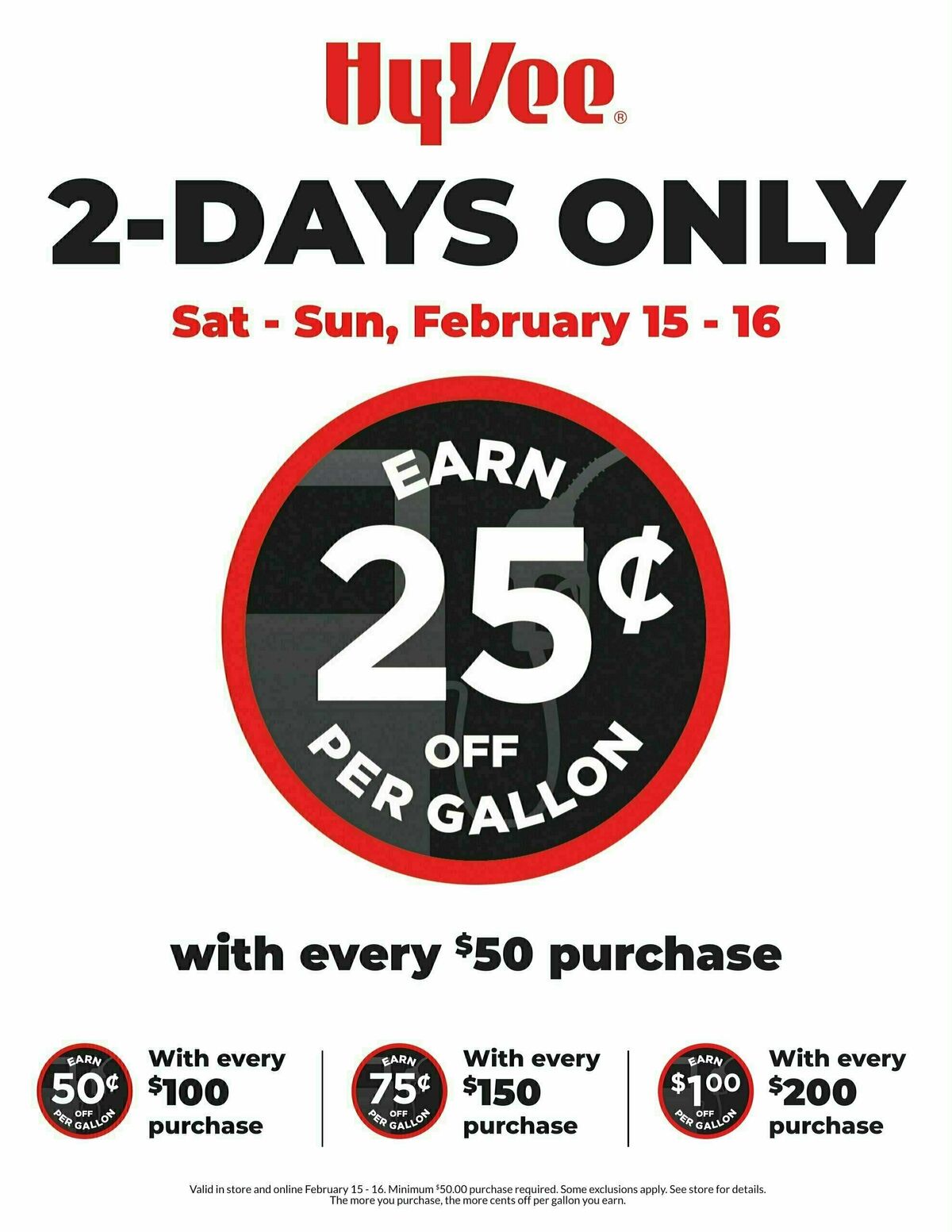 Hy-Vee 2-Day Fuel Sale Weekly Ad from February 15