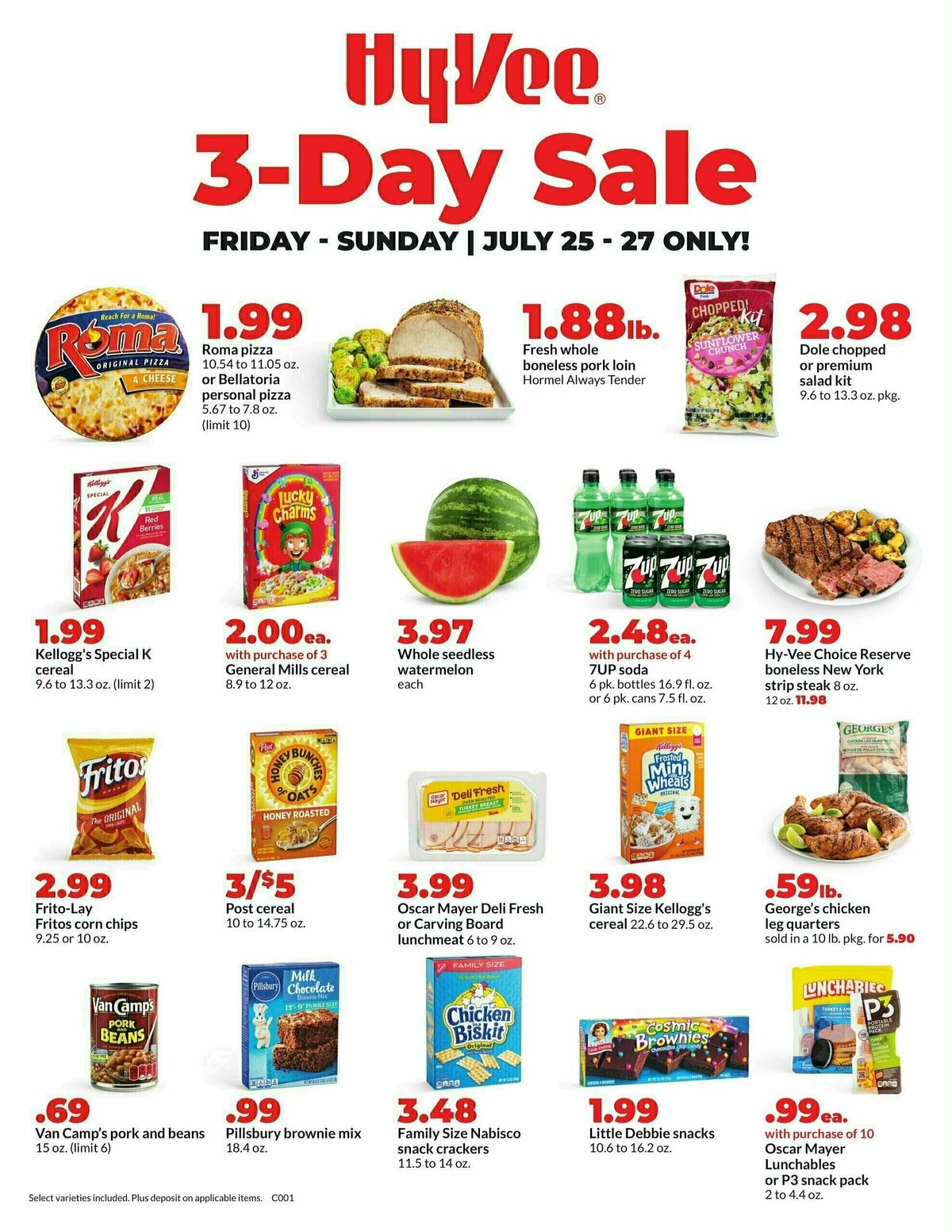 Hy-Vee 3 Day Sale! Weekly Ad from July 25