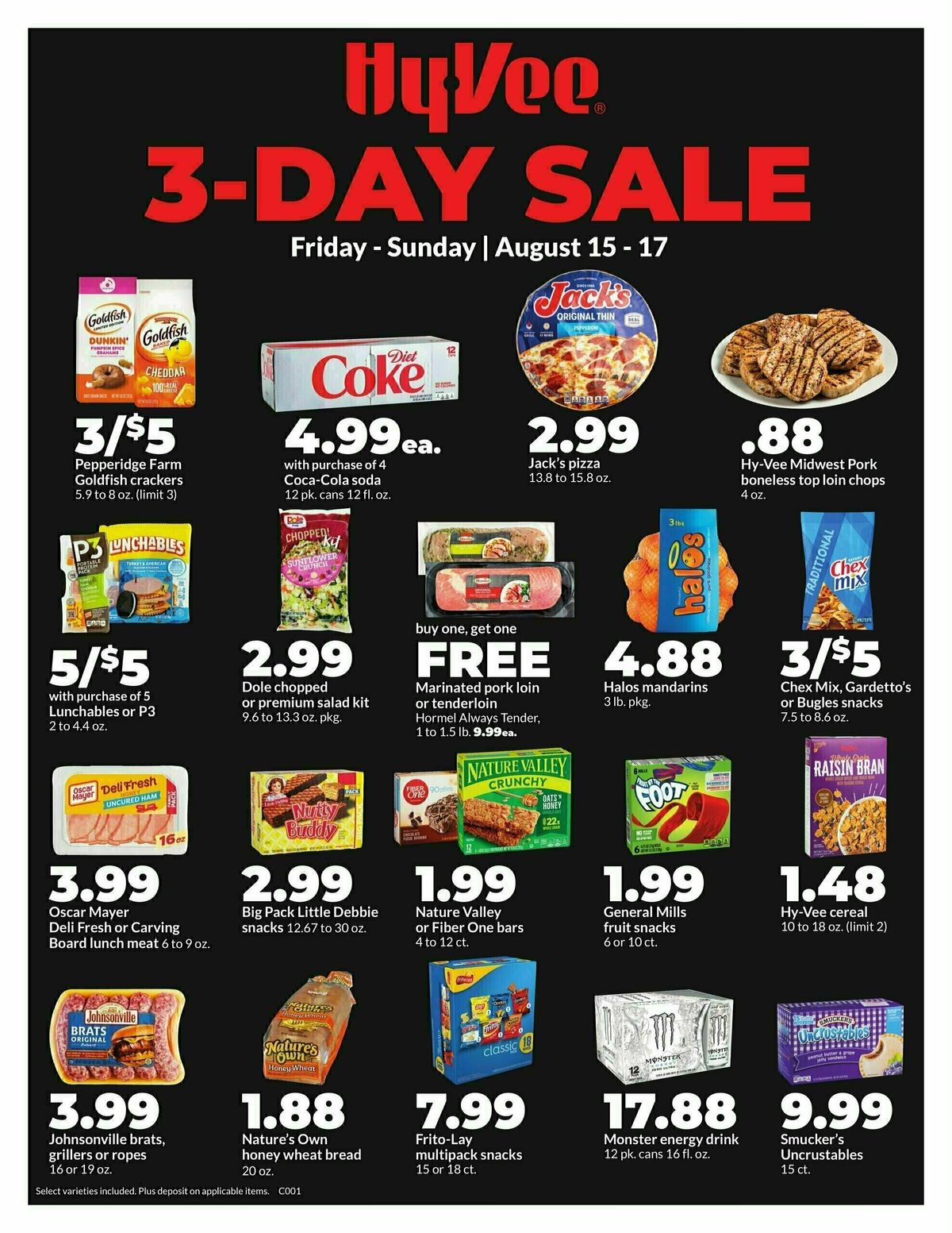 Hy-Vee 3-Day Sale Weekly Ad from August 15