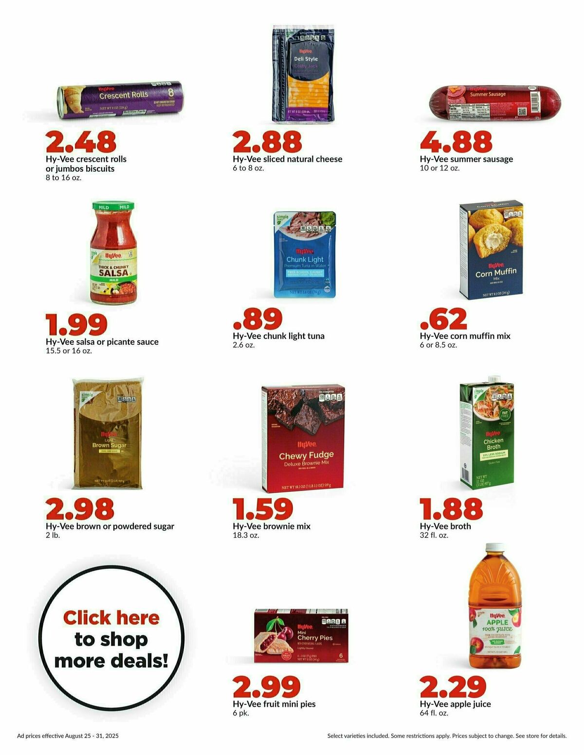 Hy-Vee Weekly Ad from August 25