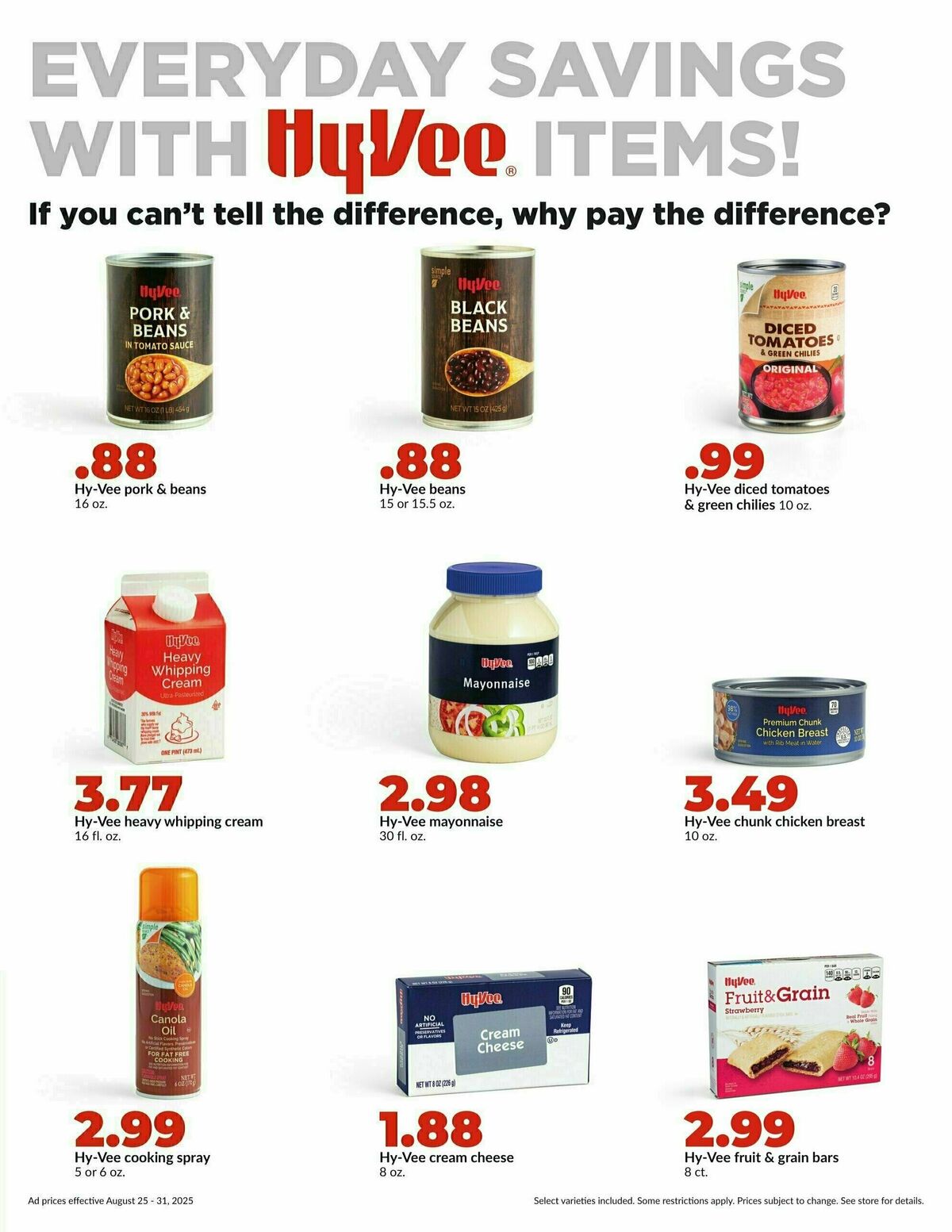 Hy-Vee Weekly Ad from August 25